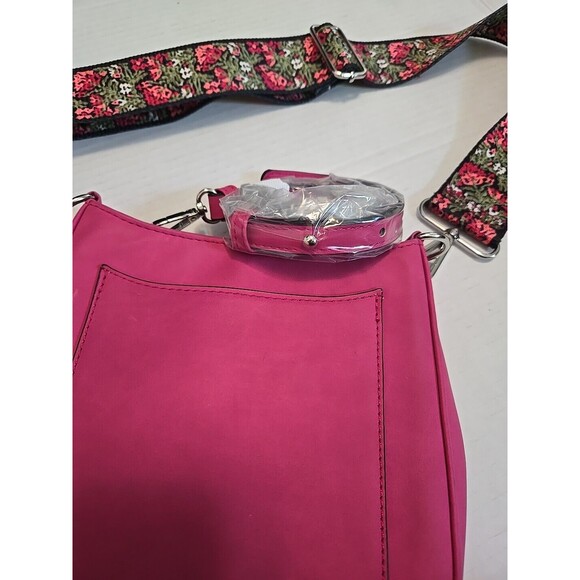 K. Carroll Ashley Crossbody Bag Purse Vegan Suede 2 Straps Guitar Floral - Picture 5 of 10